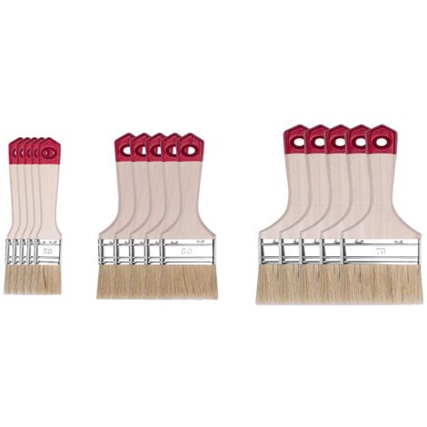 HARDY WORKING TOOLS Flachpinsel-Set 15-teilig, 5 Stück – 25, 50, 75 mm Breite, Malerpinsel Set mit Holzgriff, Lackpinsel Serie 40, 15PCS, Pinselset A0284-030500