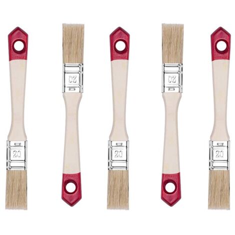 HARDY WORKING TOOLS Pennellesse Set 5-sezioni, 5 pezzi – 20 mm Larghezza, Pennello Set con manico in legno, Pennello di verniciatura Serie 40, 5PCS, Pennellessa kit A0202-400507