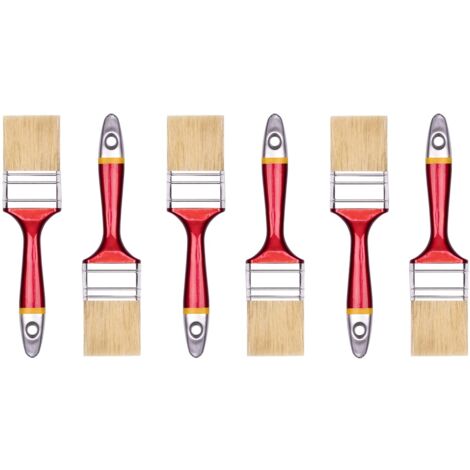 HARDY WORKING TOOLS Pennellesse Set 6-sezioni, 6 pezzi – 50 mm Larghezza, Pennello Set con manico in legno, Pennello di verniciatura Serie 33, 6PCS, Pennellessa kit A0200-330620