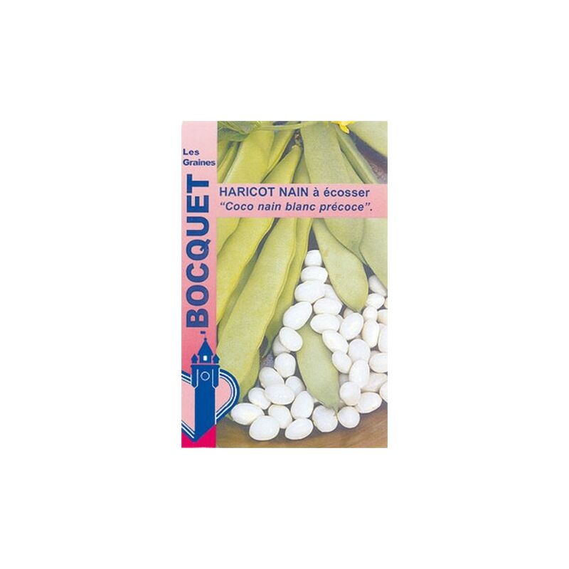Graines Bocquet - Haricot nain à écosser coco blanc précoce - 115g