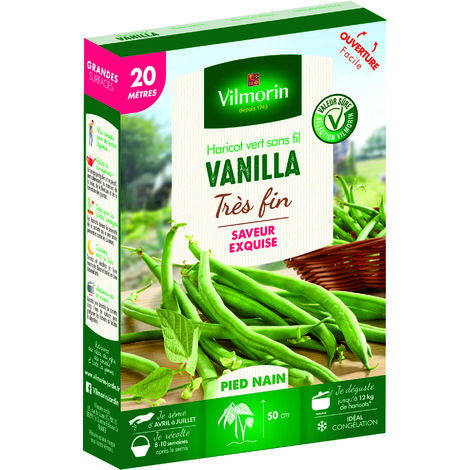 Haricot Nain Vert Vanilla - 20 m Vilmorin