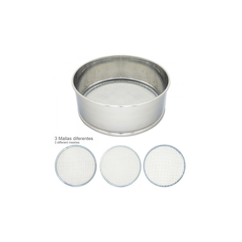 

Harinero tamizador acero inoxidable Ø 20 cm. con 3 mallas intercambiables
