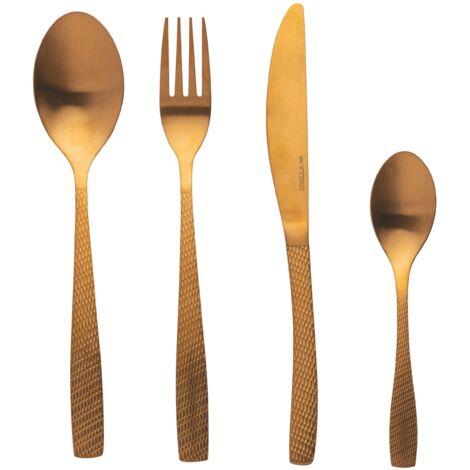 HARLEM SET 24PZ POSATE MARTELLATE ORO SAT