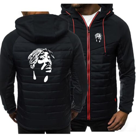 HARLSO VESTE À CAPUCHE POLAIRE ZIPPÉE POUR HOMME POUR 2PAC SPORTS COUPE-VENT SWEAT-SHIRT D'HIVER CHAUD ÉPAIS CARDIGAN AVEC CORDO