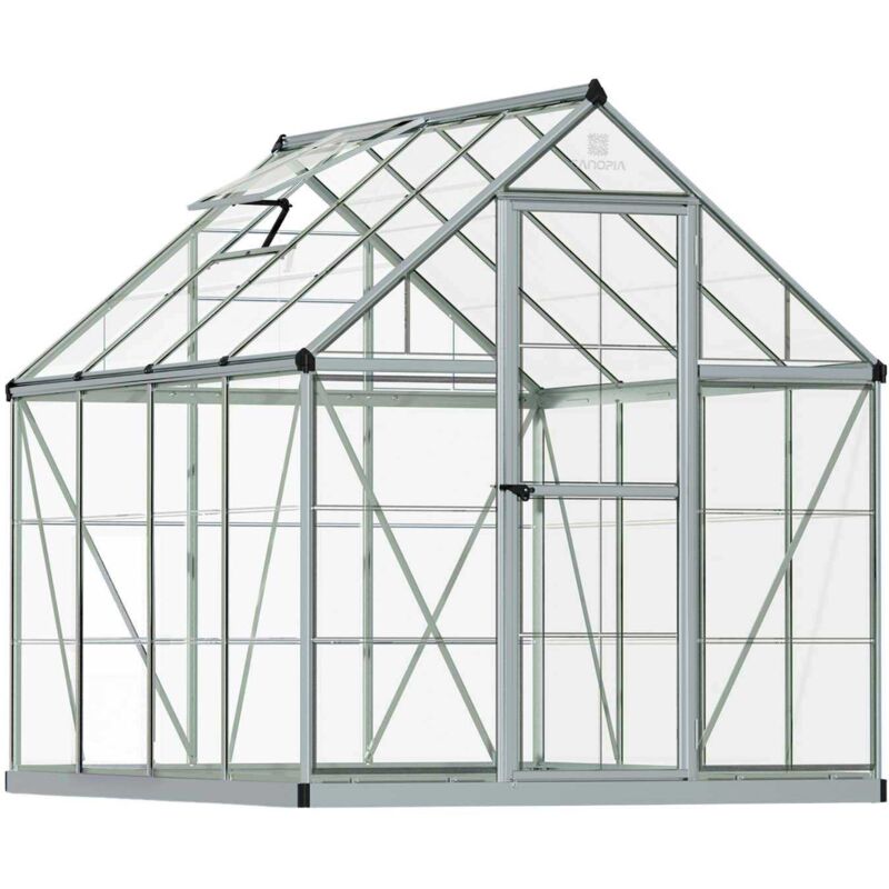 Palram - Serre de jardin en aluminium argent et polycarbonate Harmony 4.6m²