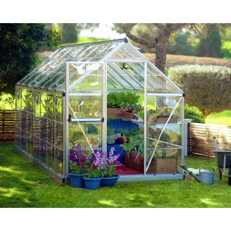 Palram - Serre de jardin en aluminium argent et polycarbonate Harmony 7.9m²