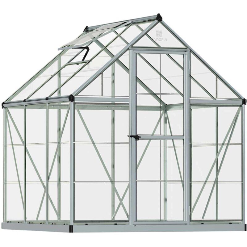 Palram - Serre de jardin en aluminium argent et polycarbonate Harmony 3.4m²