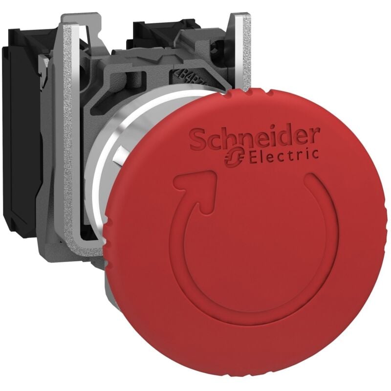 Schneider Electric - Harmony arrêt d'urgence rouge Ø22- tête ø 40 tourner pour déverrouiller 1O+1F - XB4BS84441