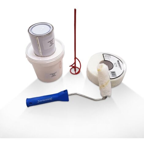Harmony Beton – Kit de scellement chimique 1 kg – Résine époxy pour béton armé – Bande fibrée 90 ml – Réparation fissures chantiers humides