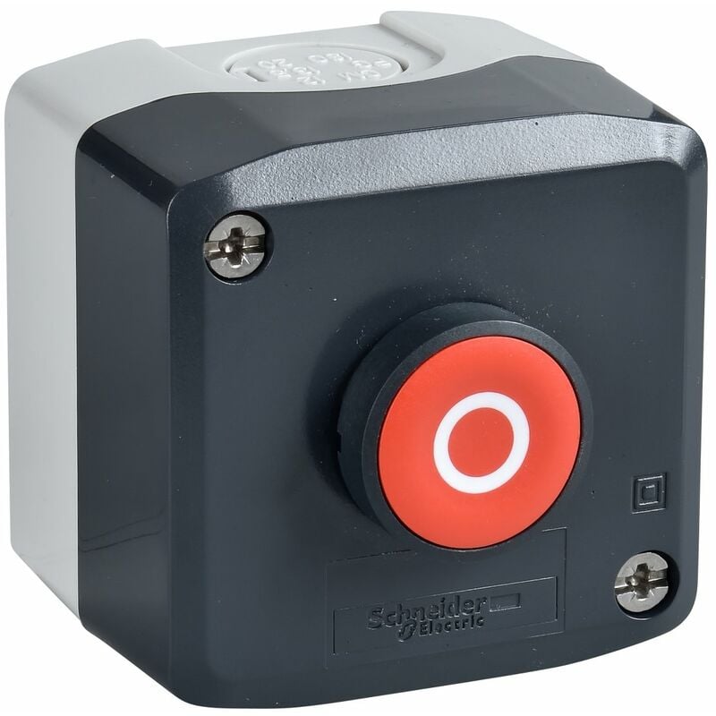 Schneider Electric - Harmony boite - 1 bouton poussoir rouge affleurant Ø22 - 1O - o - XALD112