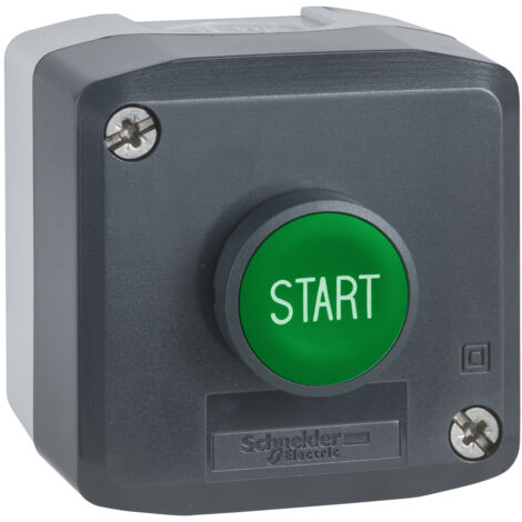 Harmony boite 1 bouton poussoir vert affleurant diam. 22 1F Start SCHNEIDER XALD103