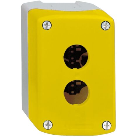 Harmony boite - 2 trous - couvercle jaune - fond gris clair