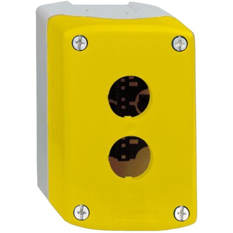 Harmony boite - 2 trous - couvercle jaune - fond gris clair