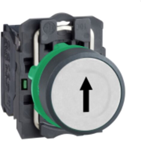 Harmony bouton-poussoir blanc Ø22 retour ressort encastré blanc flèche haut 1NO - XB5AA3341