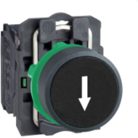 Harmony bouton-poussoir noir Ø22 retour à ressort encastré noir flèche bas 1NO - XB5AA3351