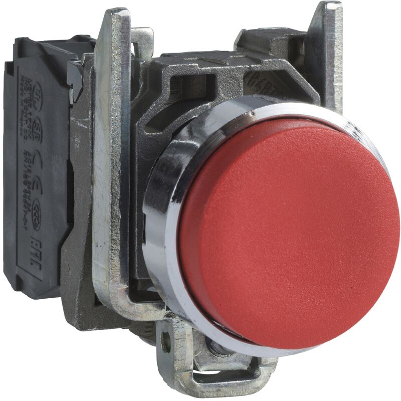 Schneider Electric - bouton poussoir - dépassant - 1 nf - rouge - complet - schneider harmony xb4bl42