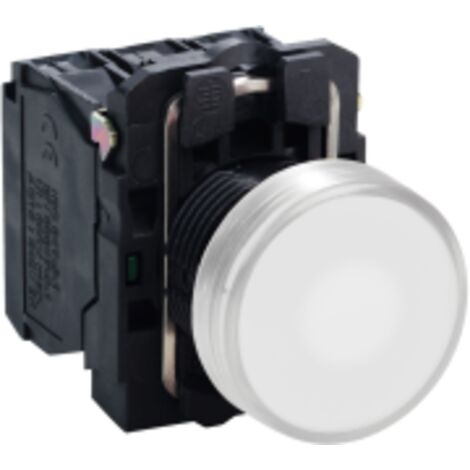 Harmony bt-pous lumineux blanc Ø22 - impulsion - 24V - 1O+1F  - XB5AW31B5