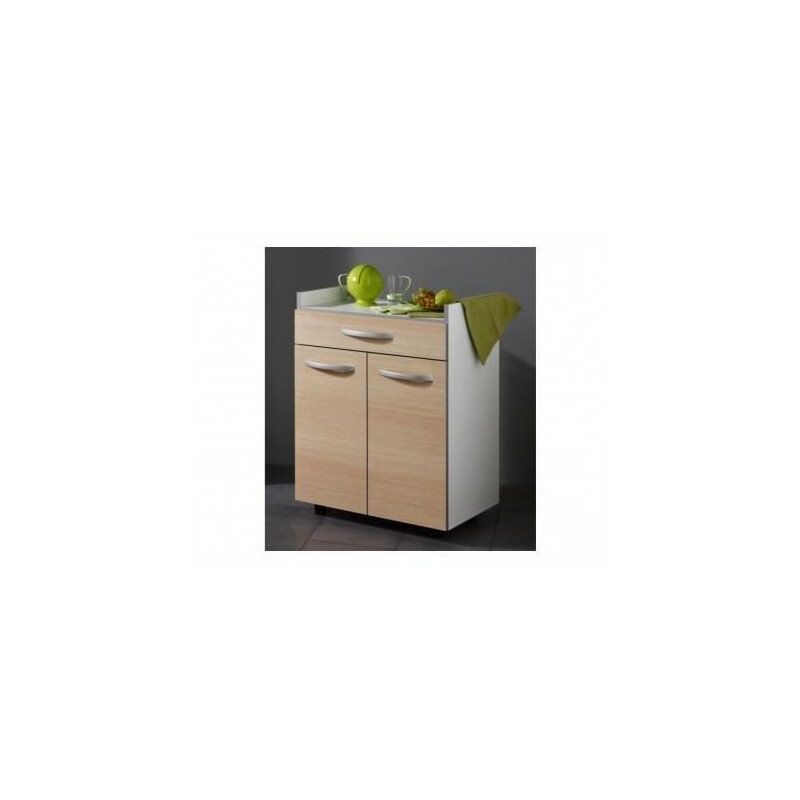 HARMONY Desserte de cuisine L 60 cm - Décor chene clair mat