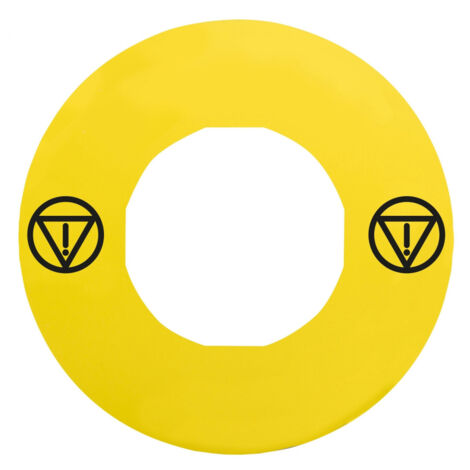 Harmony étiquette plate jaune logo EN13850 vierge Ø60 pour ZBZ3605 SCHNEIDER ELECTRIC ZBY9140T