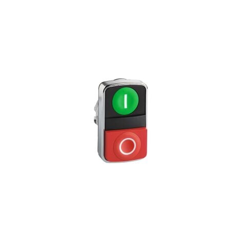 Harmony tête bouton-poussoir double touche Ø22 vert + rouge E S IP66, IP69 K - ZB4BA7341