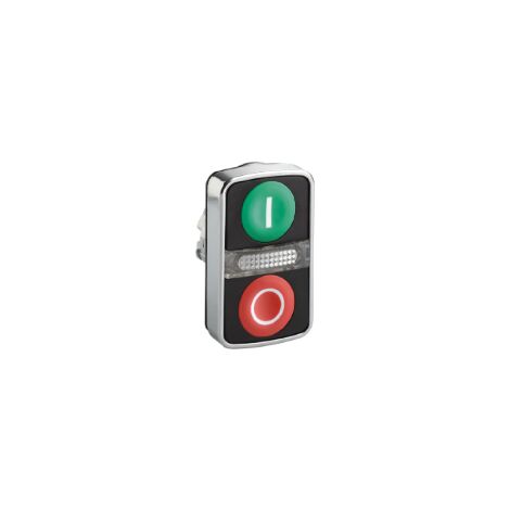 Harmony tête bouton-poussoir double touche Ø22 vert + rouge E S IP66, IP69K - ZB4BW7A3741