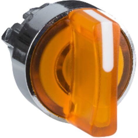 Harmony tête de bouton tournant lumineux - 2 positions Ø22 - orange - ZB4BK1253