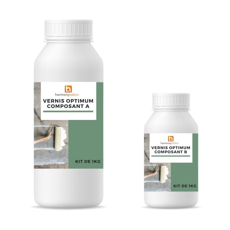 Harmony Beton - Vernis Optimum® bi composant pu - Kit de 1 kg Satinée - Harmony Béton
