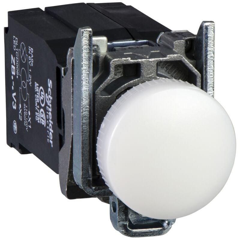 Harmony voyant rond Ø22 - IP66 - blanc - LED intégrée - 400Vac - XB4BV5B1