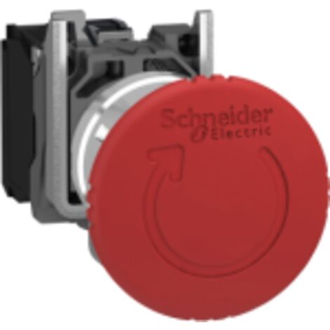 Harmony XB4 -  arrêt urgence - Ø40 - pousser tourner  - 1O +1O avec surveillance - XB4BS84462