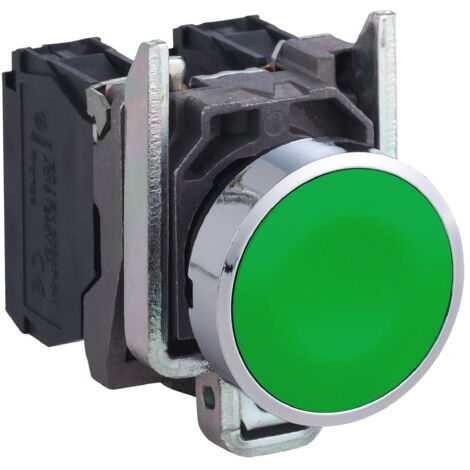 Harmony XB4 - bouton poussoir à impulsion - Ø22 - vert - 1O+1F - vis étrier