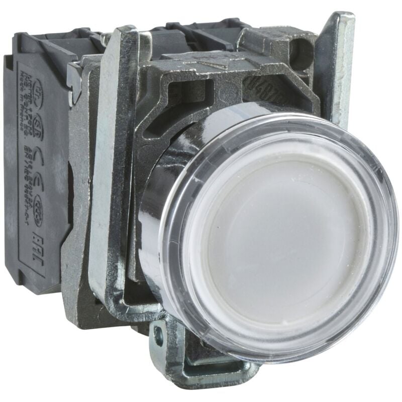 Harmony bt-pous lumineux blanc Ø22 - impulsion - 24V - 1O+1F - XB4BW31B5