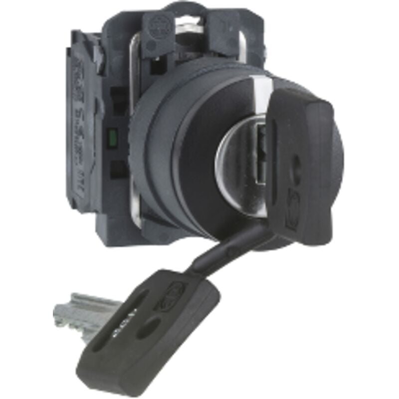 Schneider Electric - Harmony bouton tournant noir Ø22 - à clé Ronis 455 - 3 positions - 2F - XB5AG33