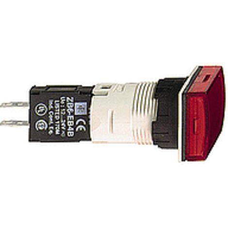 Harmony XB6 voyant rectangulaire diam.16mm IP65 DEL intégrée 24V cosses rouge SCHNEIDER XB6DV4BB