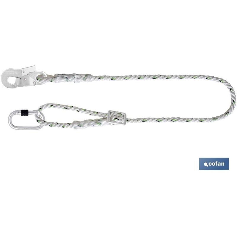 Positionnement de la corde avec ajusteur + mousquetons