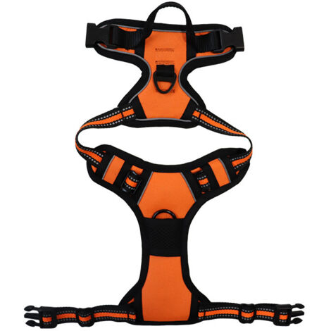 Harnais Anti-Traction Pour Chien - Réglable Respirant avec Poignée de Contrôle - Matière Oxford et Rembourrage Mousse - Réfléchissant - Pour Chiens Moyens et Grands - 1 Pièce