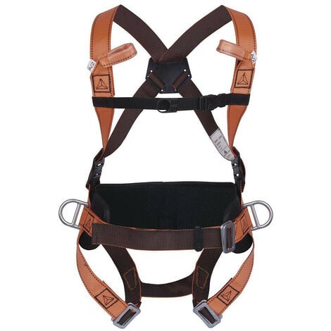 Harnais antichute Delta Plus HAR14GT orange taille S/M/L avec ceinture et 4 points d'accrochage