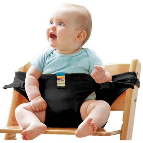 Harnais/ceinture portable et sécurisé pour chaise de salle à manger, noir