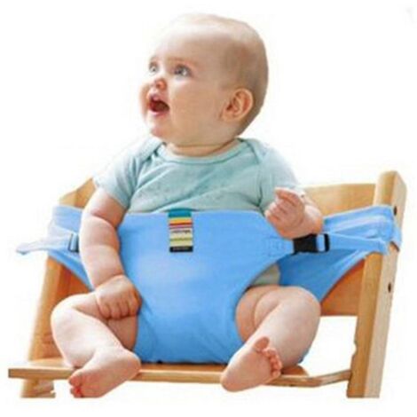 Harnais/ceinture portable et sécuritaire pour chaise de salle à manger bleu
