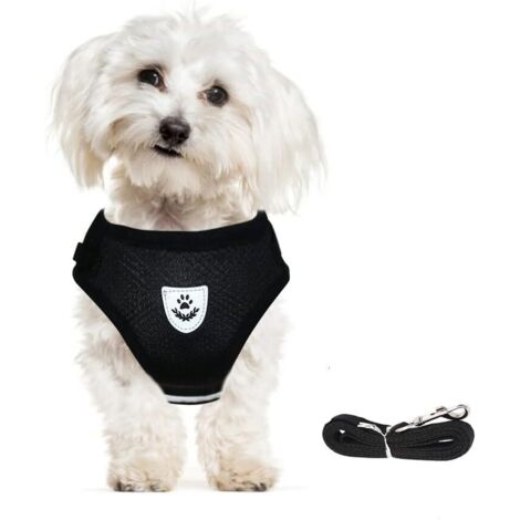 Harnais Chien Chat avec Laisse,Réfléchissant Réglable Harnais Respirant Confort Mesh Doux pour Petits Moyens Chiens,Anti Traction