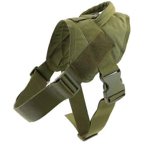 Harnais chien moyen grand chien, gilet dressage chien travail avec poignée, vert taille S, sécurité confort traction facile.