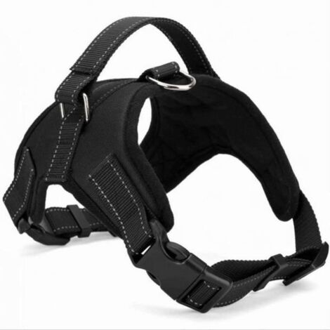 Harnais Chien Petit Moyen - Taille M - Coloris Noir - Réglable, Rembourré Et Doux Avec Poignée - Top Qualite 