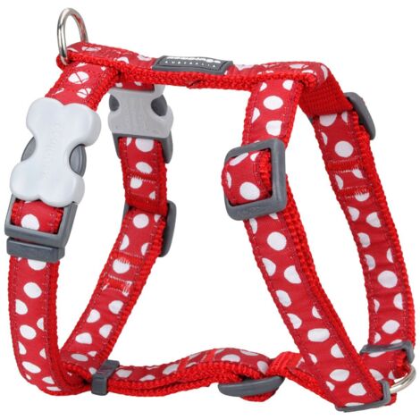 Harnais chien Red Dingo Fantaisie rouge à pois blancs Taille : T1