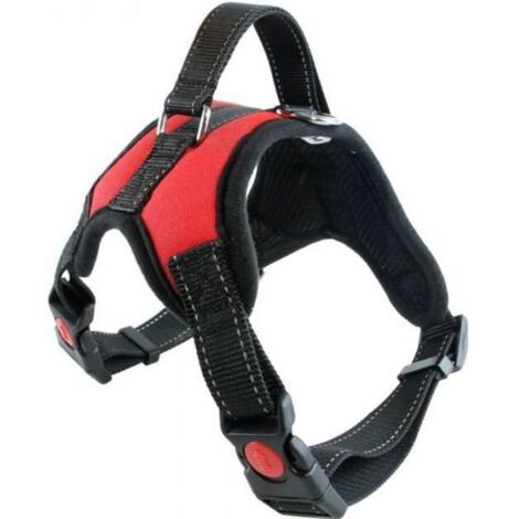 Harnais Chien - Top Qualite - Taille S - Rouge - Réglable - Rembourré