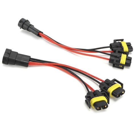 Harnais de câblage séparateur H11/H8 mâle vers femelle pour phare antibrouillard et projecteur double