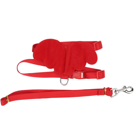 Harnais de Poitrine Ajustable pour Canard, Corde de Traction pour Promenade Extérieure – Canard, Poule, Oie Rouge M