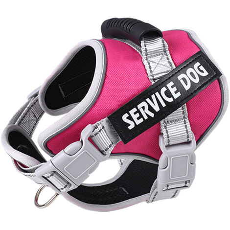 Harnais de poitrine pour animaux de compagnie, Harnais pour chat et chien en daim ,Laisse pour chien en corde pour chien réfléchissante et respirante (rose rouge-M)