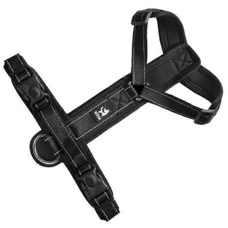 Harnais de poitrine réglable pour chien, corde de traction douce et mignonne, lot de promenade extérieur pour animal de compagnie, taille XL, noir.