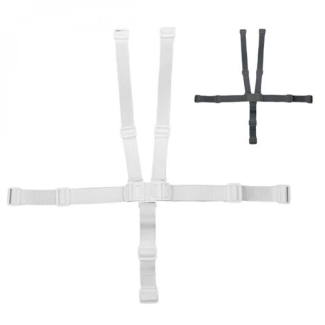 Harnais de sécurité 5 points pour chaise haute enfant Délice Monsieur Bébé - Blanc - Monsieur Bébé