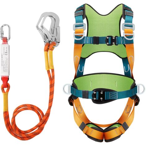 Harnais Anti-chute 5 Points Professionnel Avec Amortisseur - Certifié EN 358/EN 361 - Pour Travaux En Hauteur, Sylviculture, Secours