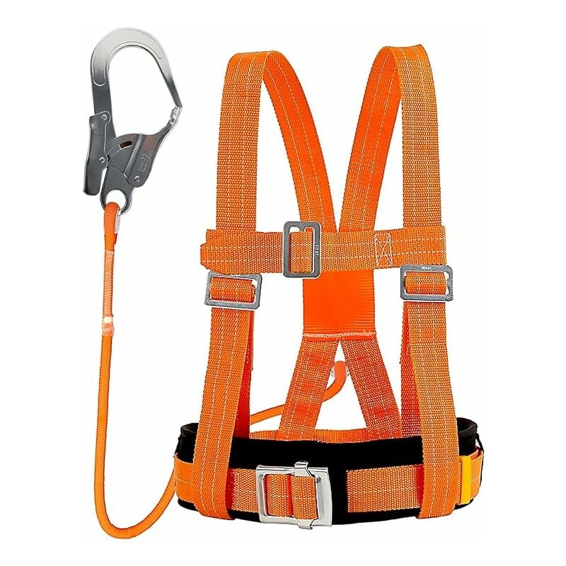 Harnais de Sécurité avec Longe, Harnais Anti Chute, Baudrier Escalade, avec Support Ventral Epaissi, Portante 100 kg, pour Le Travail Aérien,